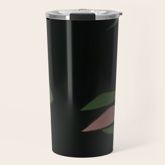 Abstract botanical-Leaf black  Travel Mug Gallery Image 1