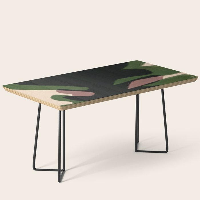 Abstract botanical-Leaf black  Coffee Table Gallery Image 1