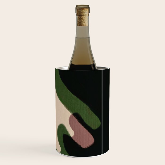 Abstract botanical-Leaf black  Wine Chiller Gallery Image 2