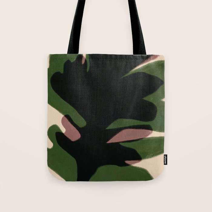 Abstract botanical-Leaf black  Tote Bag Gallery Image 1