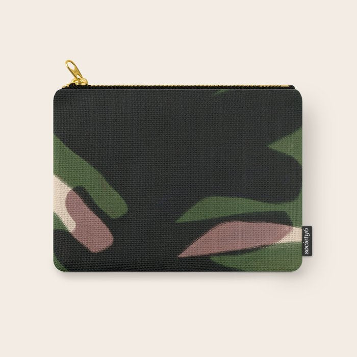 Abstract botanical-Leaf black  Carry All Pouch Gallery Image 1