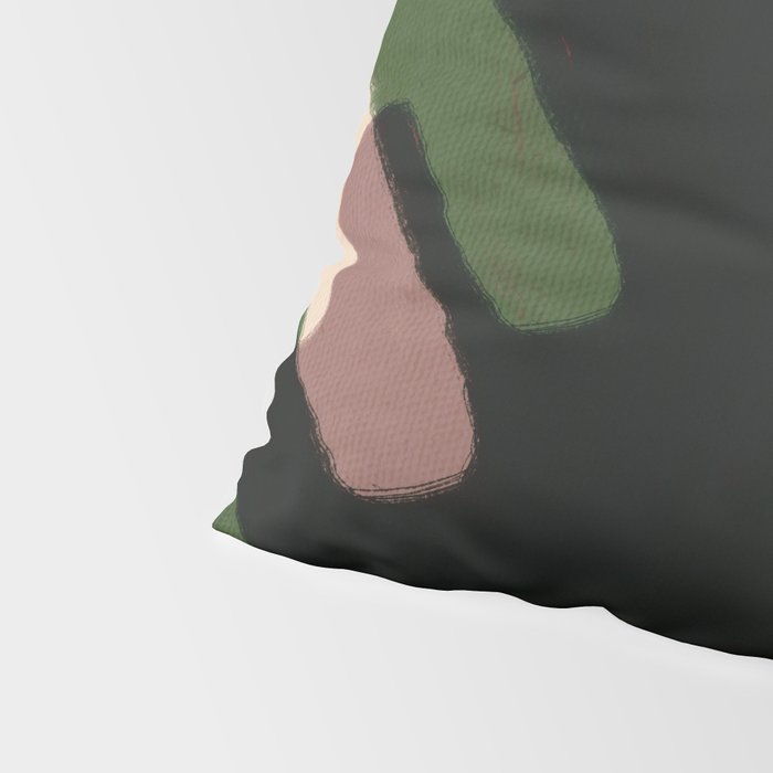 Abstract botanical-Leaf black  Pillow Sham Gallery Image 4