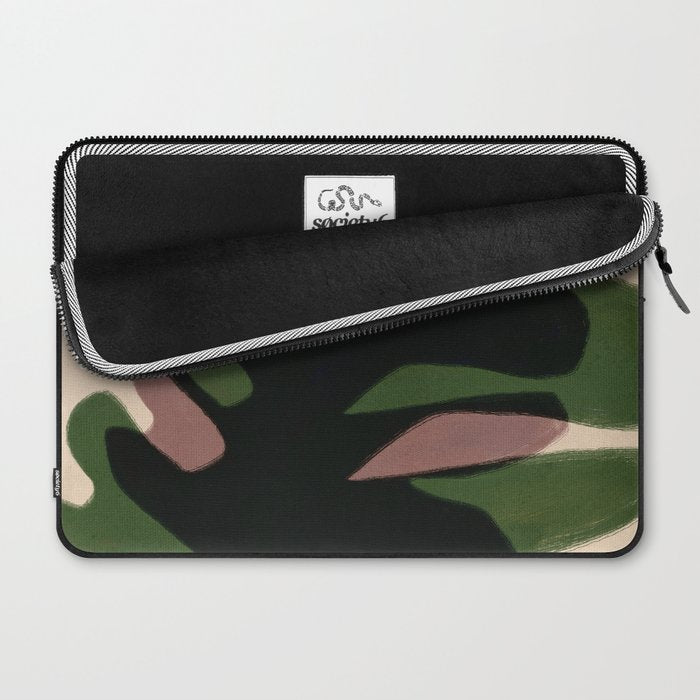 Abstract botanical-Leaf black  Laptop Sleeve Gallery Image 2