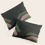 Abstract botanical-Leaf black  Pillow Sham Gallery Image 3