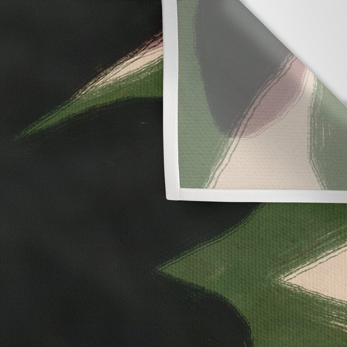 Abstract botanical-Leaf black  Wall Tapestry Gallery Image 3