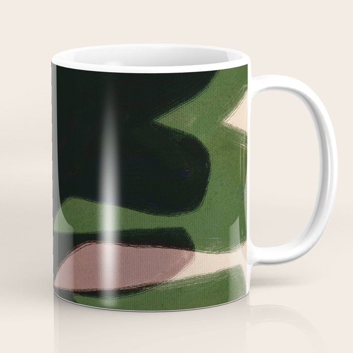 Abstract botanical-Leaf black  Coffee Mug Gallery Image 1