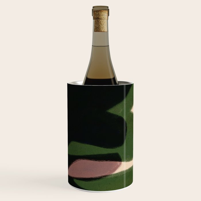 Abstract botanical-Leaf black  Wine Chiller Gallery Image 3