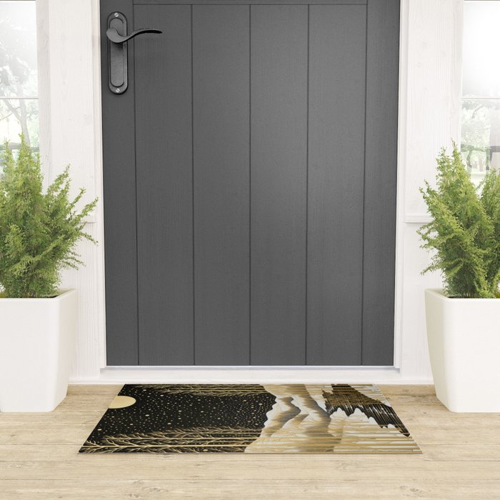 Glittering Snow Stars Welcome Mat Gallery Image 3