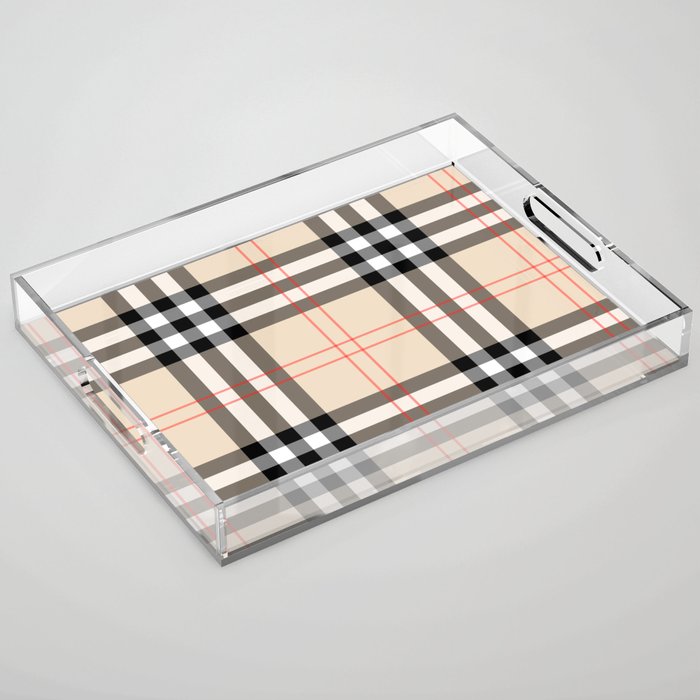 Scottish Cage Luxury Plaid Pattern Acrylic Tray Gallery Image 1