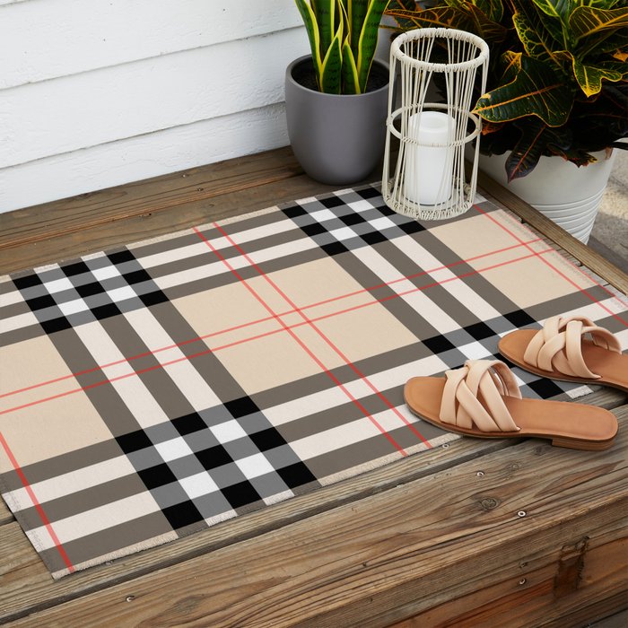 Scottish Cage Luxury Plaid Pattern Outdoor Rug Gallery Image 2