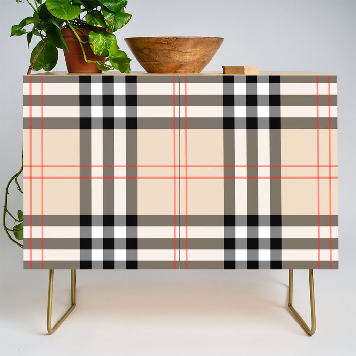 Scottish Cage Luxury Plaid Pattern Credenza Gallery Image 1