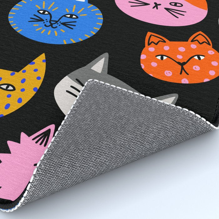 Funny colorful cat cartoon pattern Rug Gallery Image 4