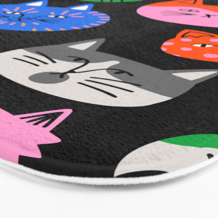 Funny colorful cat cartoon pattern Bath Mat Gallery Image 3