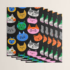 Funny colorful cat cartoon pattern Wrapping Paper Gallery Image 3