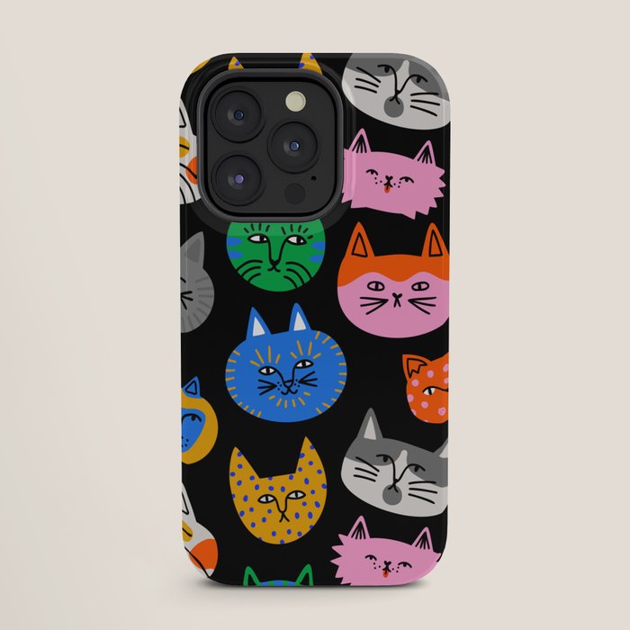 Funny colorful cat cartoon pattern iPhone Case Gallery Image 27