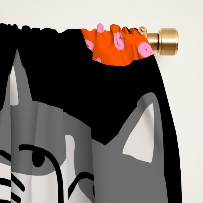 Funny colorful cat cartoon pattern Window Curtain Gallery Image 2