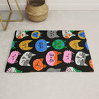 Funny colorful cat cartoon pattern Rug Gallery Image 1