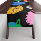 Funny colorful cat cartoon pattern Table Runner Gallery Image 1