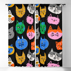 Funny colorful cat cartoon pattern Window Curtain Gallery Image 5