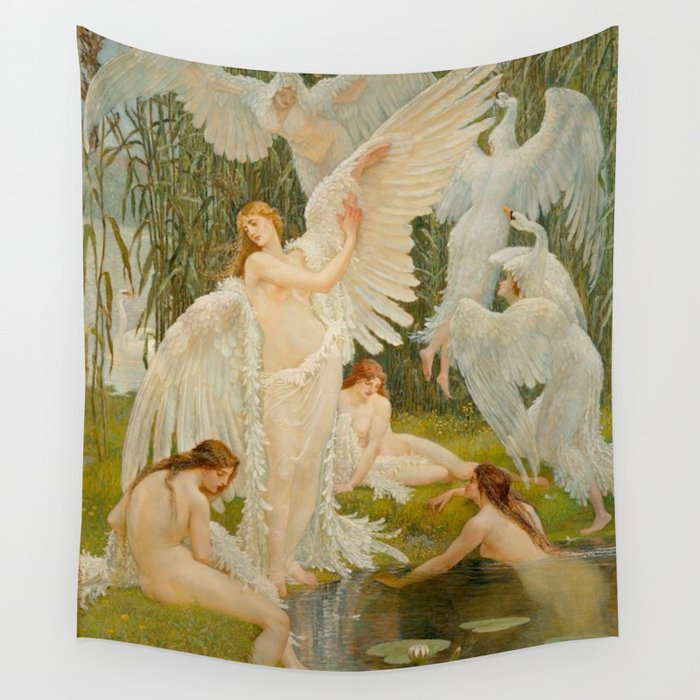 The Swan Maidens by Walter Crane Wall Tapestry Gallery Image 1