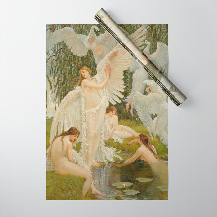 The Swan Maidens by Walter Crane Wrapping Paper Gallery Image 1