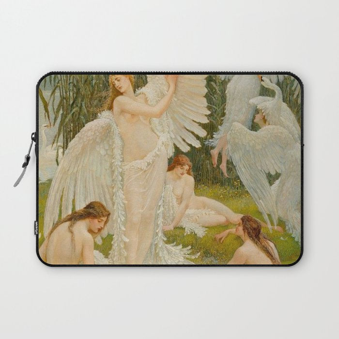 The Swan Maidens by Walter Crane Laptop Sleeve Gallery Image 1