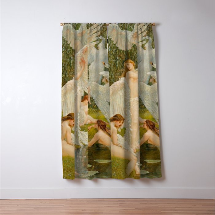 The Swan Maidens by Walter Crane Window Curtain Gallery Image 3