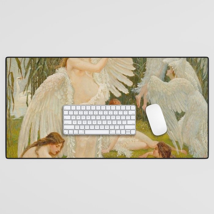 The Swan Maidens by Walter Crane Desk Mat Gallery Image 1