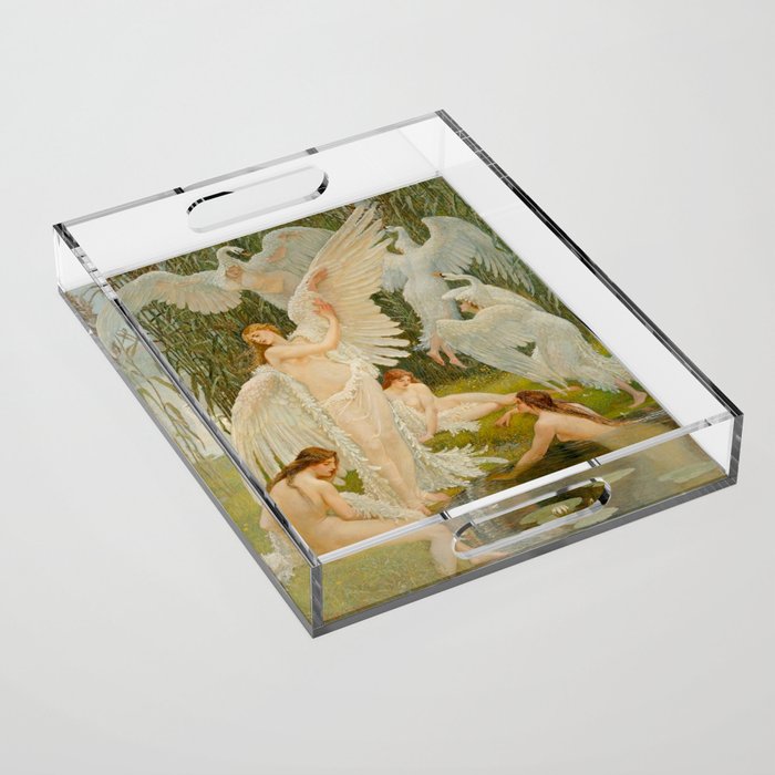 The Swan Maidens by Walter Crane Acrylic Tray Gallery Image 1