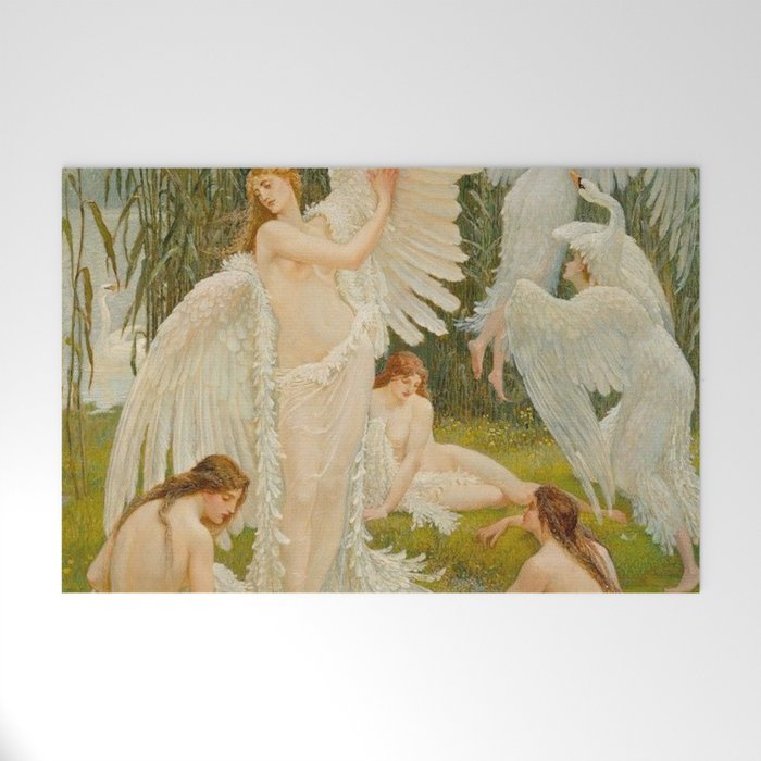 The Swan Maidens by Walter Crane Welcome Mat Gallery Image 1