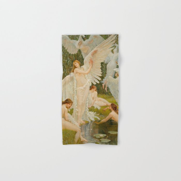 The Swan Maidens by Walter Crane Bath Towel Gallery Image 1