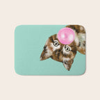 Bubble Gum Baby Cat in Green Bath Mat Gallery Image 1