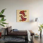 Retro Roller Skates - Fuchsia & Orange Wood Wall Art Gallery Image 2