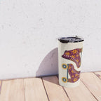 Retro Roller Skates - Fuchsia & Orange Travel Mug Gallery Image 4
