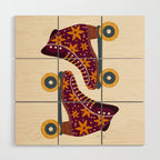 Retro Roller Skates - Fuchsia & Orange Wood Wall Art Gallery Image 1