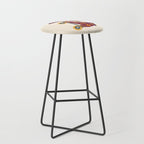 Retro Roller Skates - Fuchsia & Orange Stool Gallery Image 1