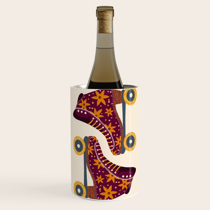 Retro Roller Skates - Fuchsia & Orange Wine Chiller Gallery Image 1
