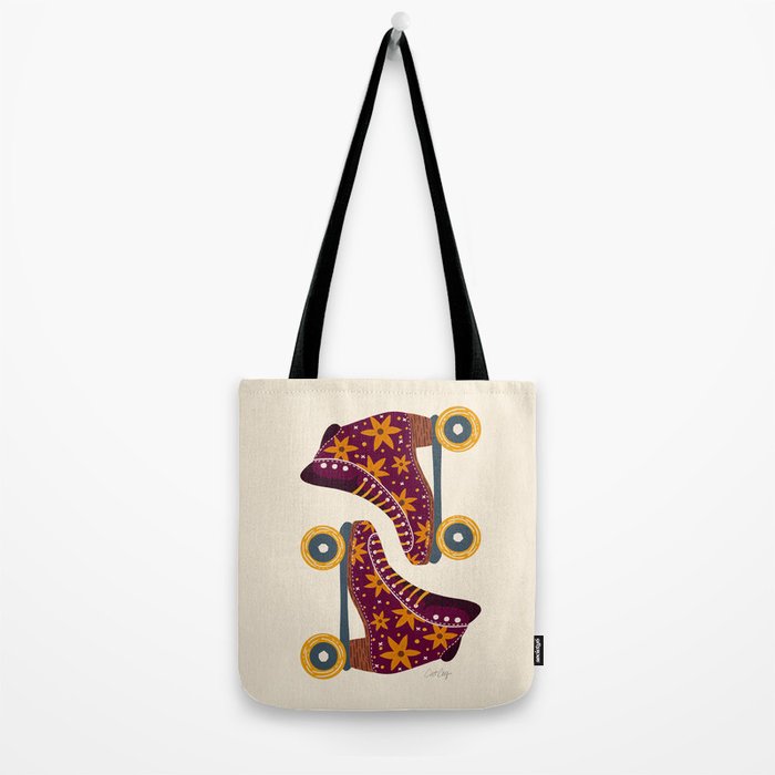 Retro Roller Skates - Fuchsia & Orange Tote Bag Gallery Image 2