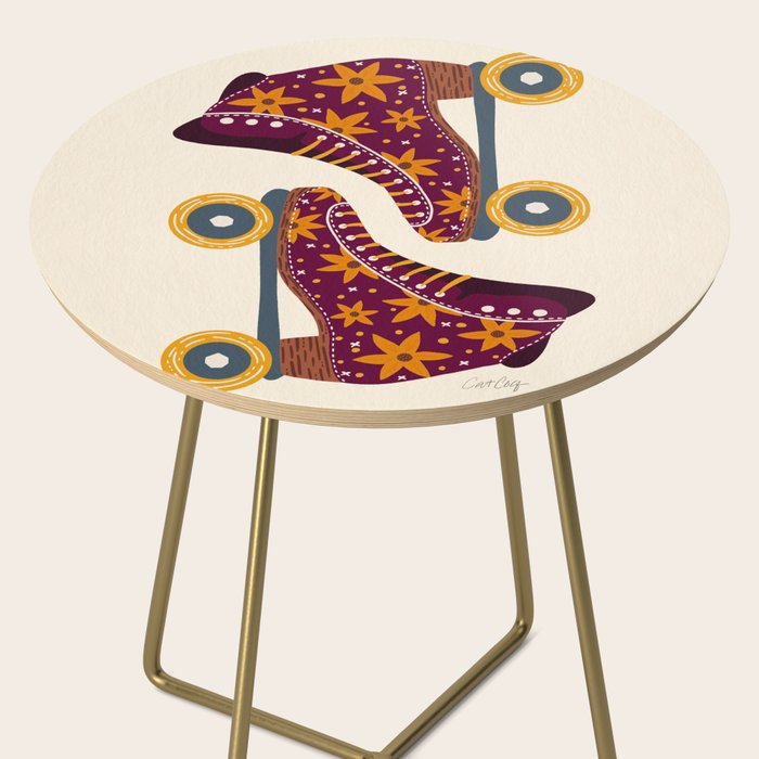 Retro Roller Skates - Fuchsia & Orange Side Table Gallery Image 2