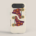 Retro Roller Skates - Fuchsia & Orange iPhone Case Gallery Image 2