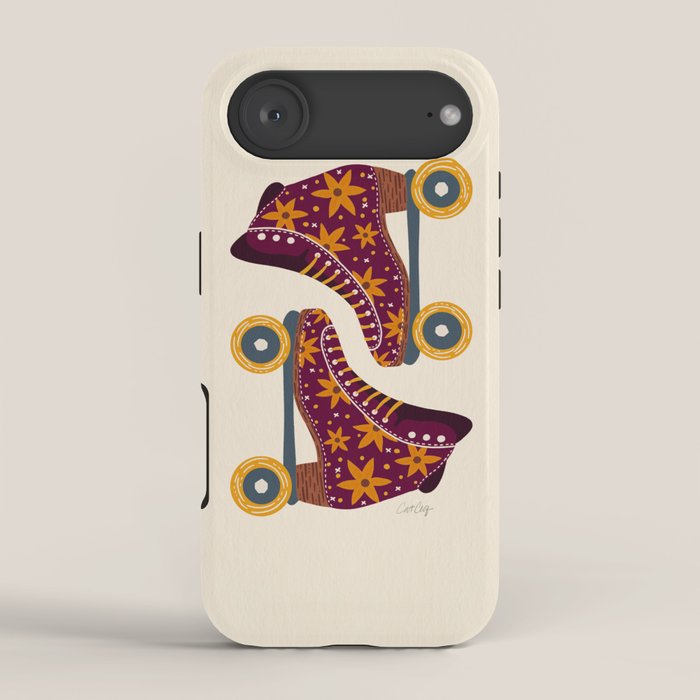 Retro Roller Skates - Fuchsia & Orange iPhone Case Gallery Image 2