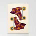 Retro Roller Skates - Fuchsia & Orange Stationery Card Gallery Image 2