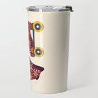 Retro Roller Skates - Fuchsia & Orange Travel Mug Gallery Image 2