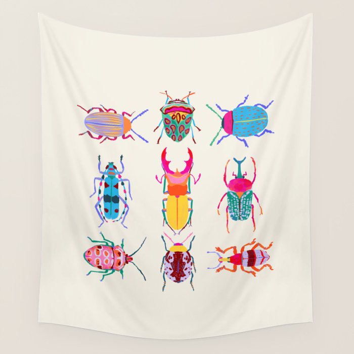 Vibrant Beetles Wall Tapestry Gallery Image 4