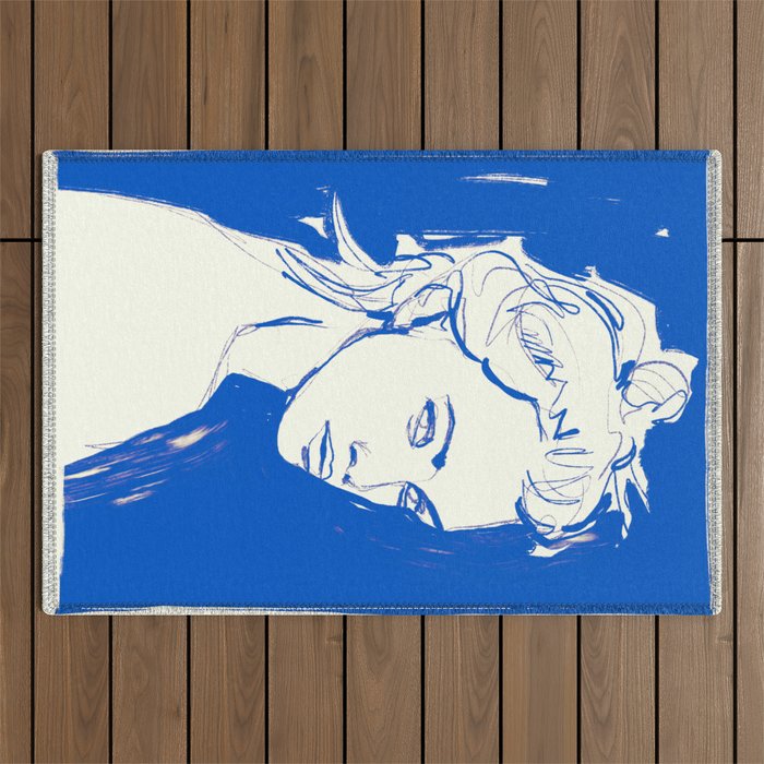 Portrait of a Woman 8 Outdoor Rug Gallery Image 1