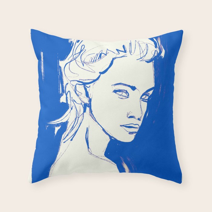 Portrait of a Woman 8 Throw Pillow Gallery Image 6
