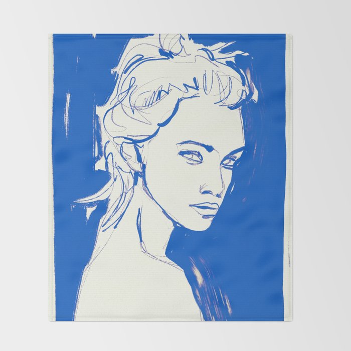 Portrait of a Woman 8 Throw Blanket Gallery Image 2