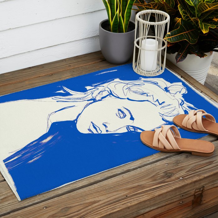 Portrait of a Woman 8 Outdoor Rug Gallery Image 2