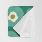 Green Flower Throw Blanket Gallery Image 3
