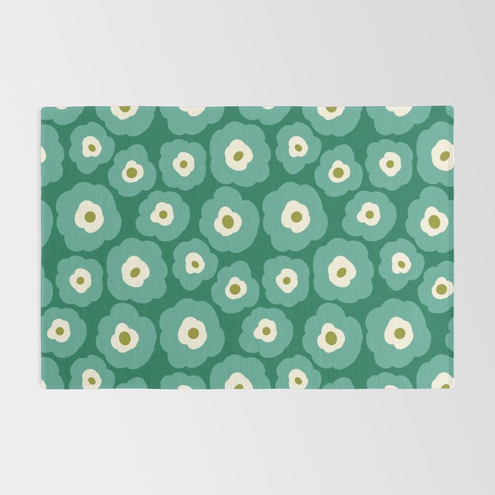 Green Flower Rug Gallery Image 2